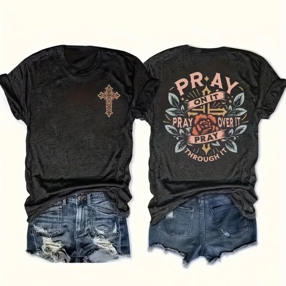 Pray On It Graphic Print Tee